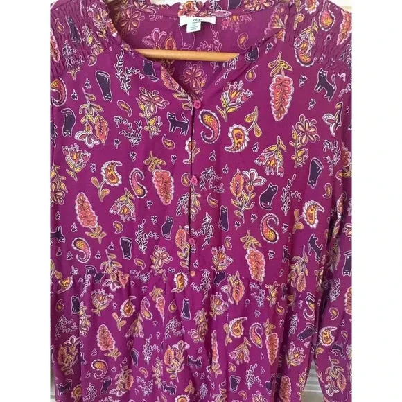 Dip Girls XL Size 16 Purple Paisley Cat Dress - Picture 2 of 2